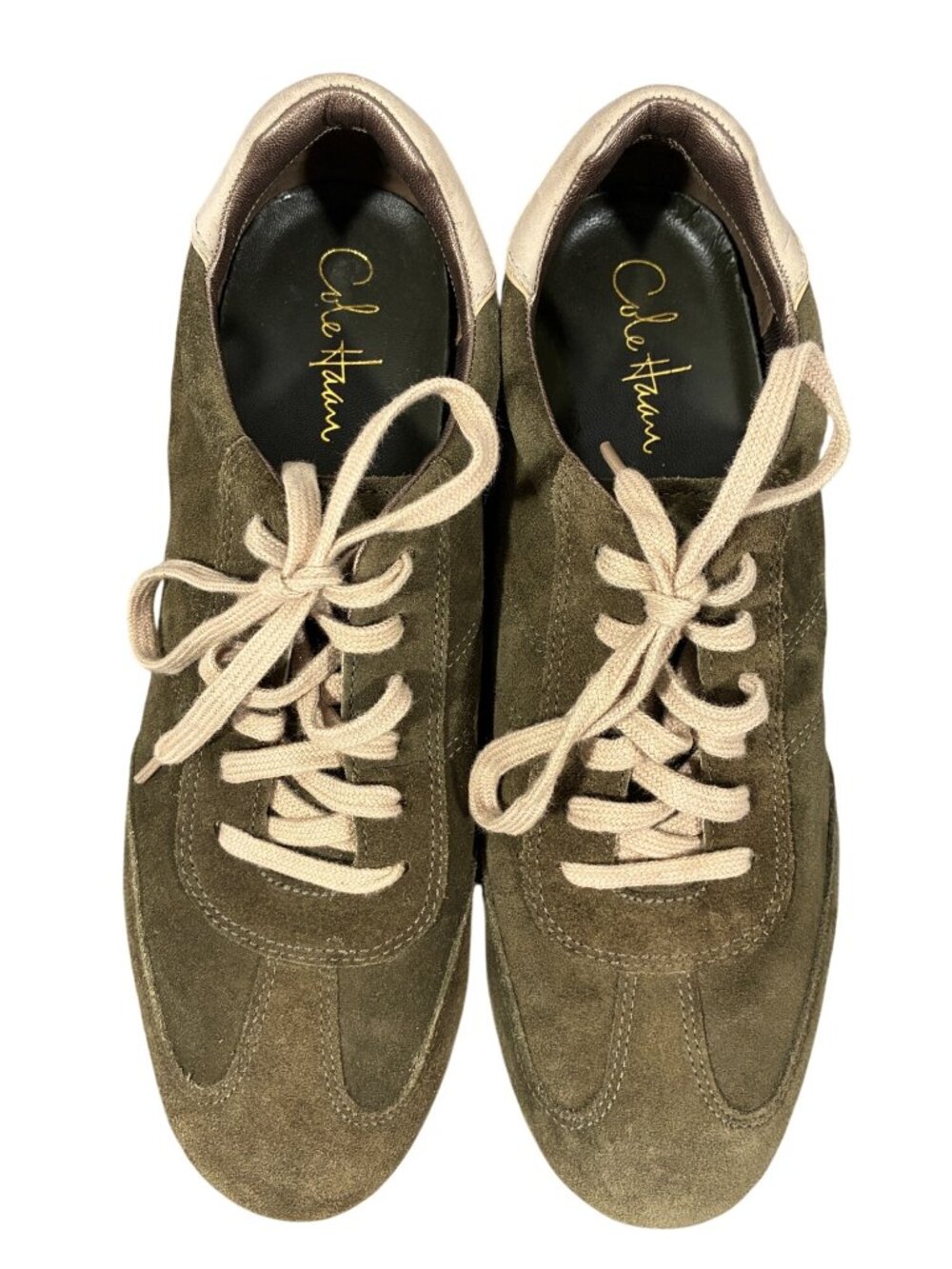 Cole Haan Olive Suede Lace-Up Sneakers shoes Comfortable trendy size 9B